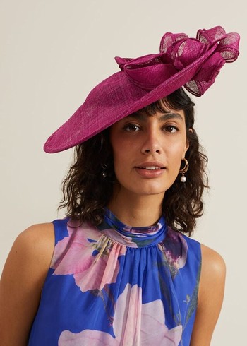 Phase Eight Double Bow Round Disc Fascinator Hats Pink USA | 4852106-YK